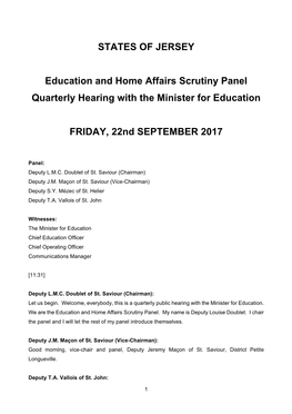 Education and Home Affairs Panel