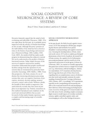 Social Cognitive Neuroscience: a Review of Core Systems
