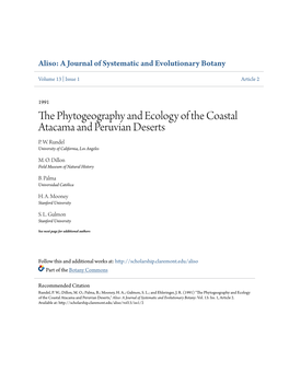 The Phytogeography and Ecology of the Coastal Atacama and Peruvian Deserts1