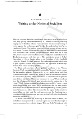 Writing Under National Socialism