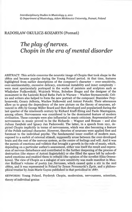 The Play O F Nerves. Chopin in the Era of Mental Disorder