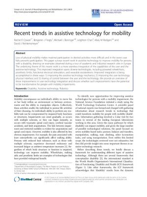Recent Trends in Assistive Technology for Mobility