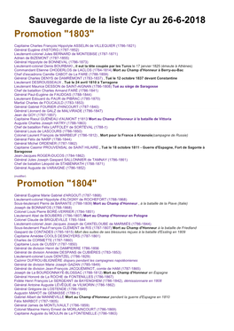 Sauvegarde De La Liste Cyr Au 26-6-2018 Promotion "1803"