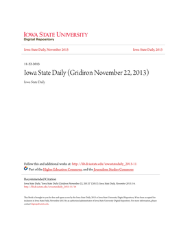 Iowa State Daily, November 2013 Iowa State Daily, 2013