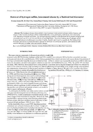 Removal of Hydrogen Sulfide, Benzene and Toluene by a Fluidized Bed Bioreactor