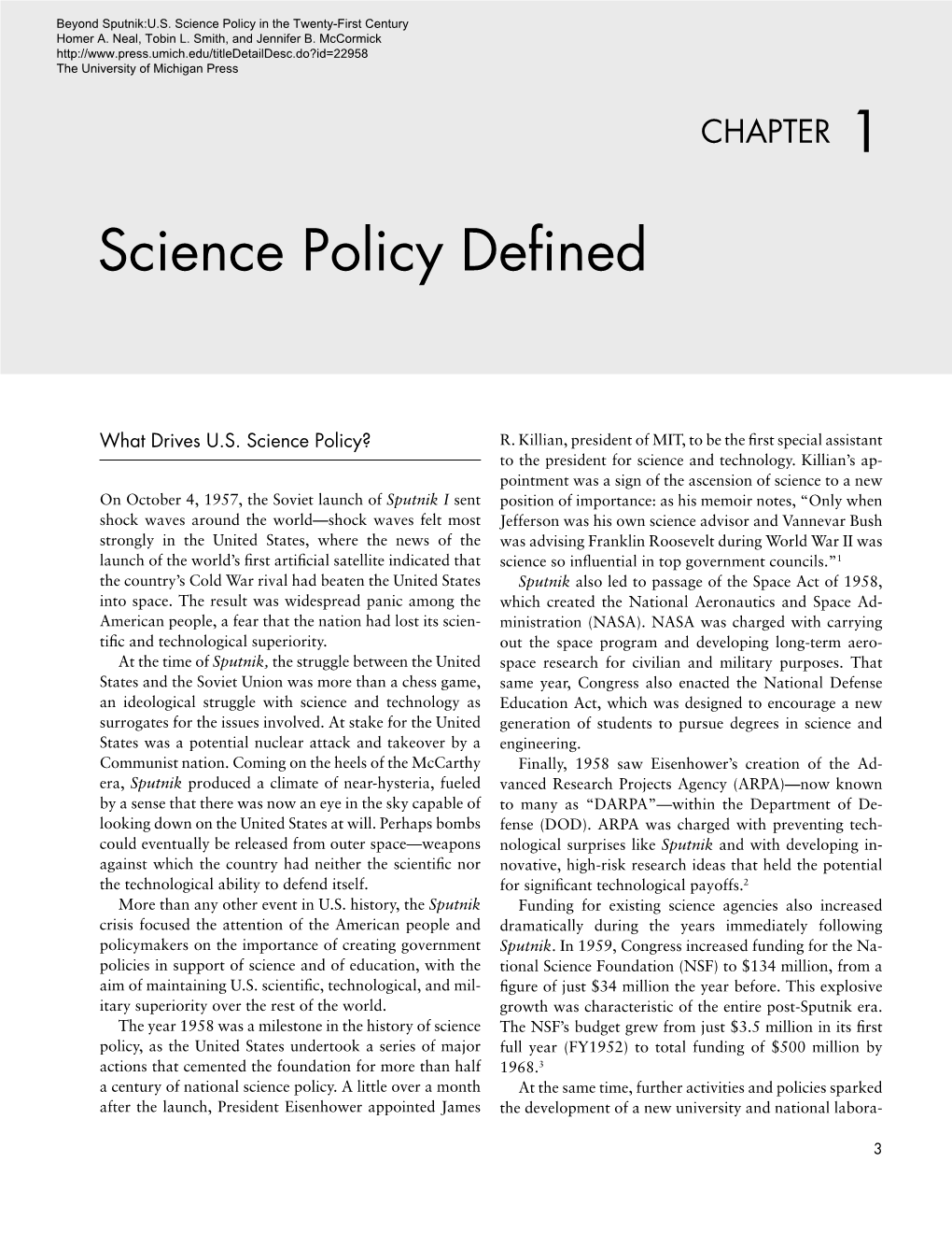 Science Policy Defi