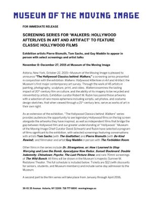 Screening Series for 'Walkers: Hollywood