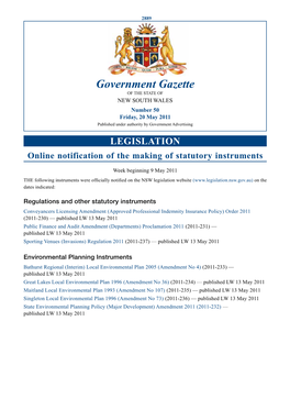 Government Gazette of 29 April 2011
