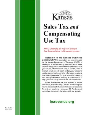 Pub. KS-1510 Sales Tax and Compensating Use Tax Booklet Rev