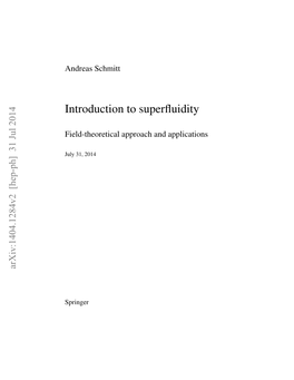 Introduction to Superfluidity