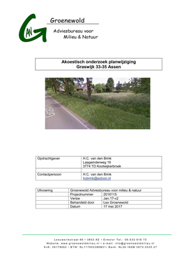 Akoestisch Onderzoek Planwijziging Graswijk 33-35 Assen