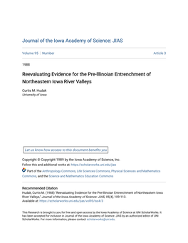 Reevaluating Evidence for the Pre-Lllinoian Entrenchment of Northeastern Iowa River Valleys