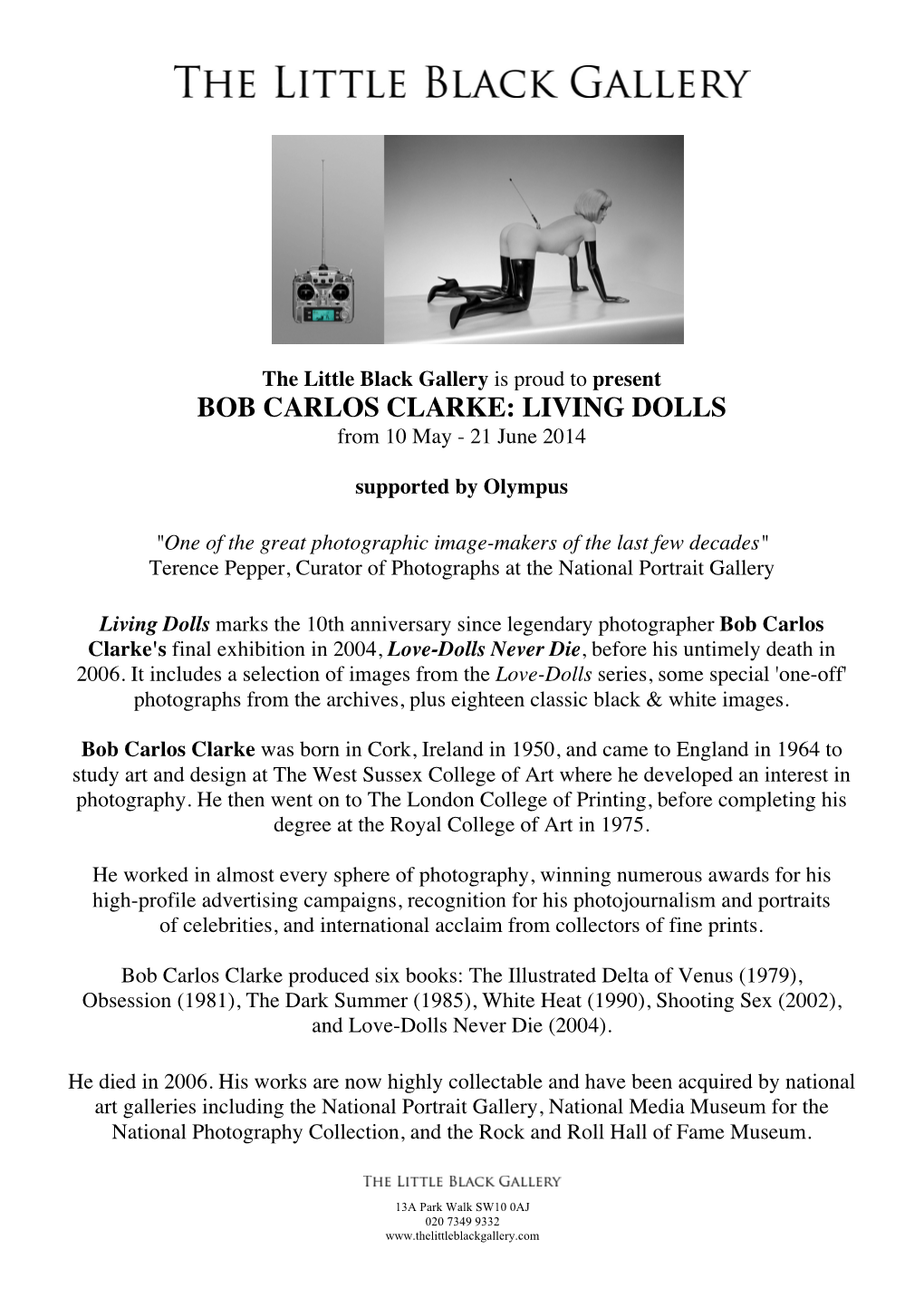 BOB CARLOS CLARKE: LIVING DOLLS� ��From 10 May - 21 June 2014