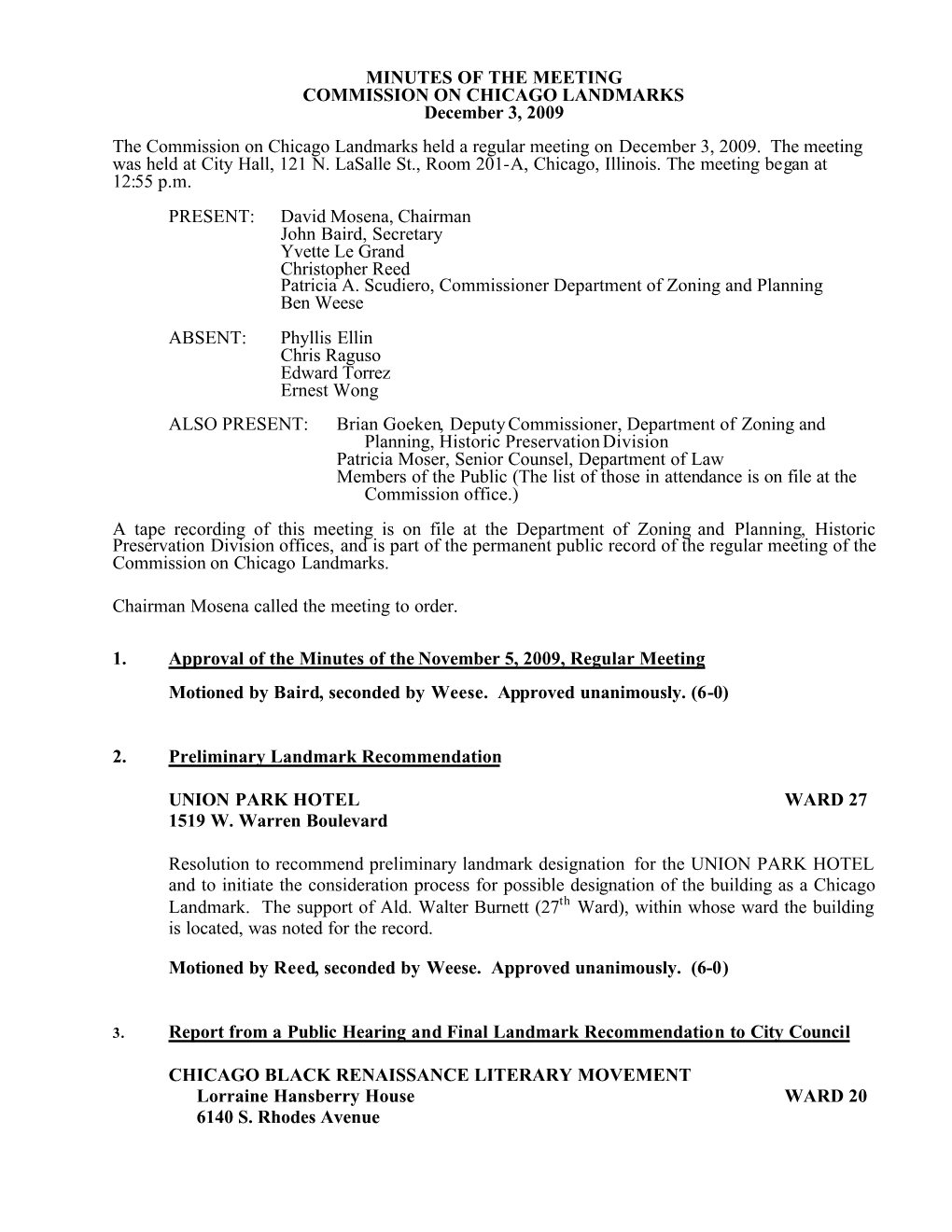 Permit Review Committee Report