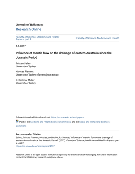 Influence of Mantle Flow on the Drainage of Eastern Australia Since