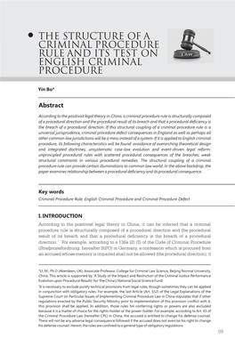 The Structure of a Criminal Procedure Rule and Its Test on English Criminal Procedure