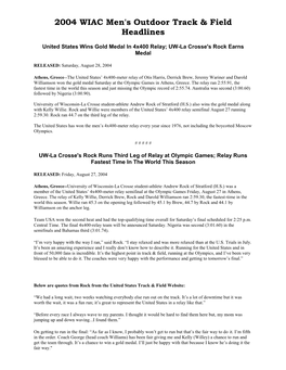 2004 WIAC Men's Outdoor Track & Field Headlines