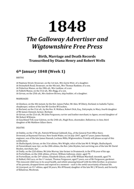 1848 the Galloway Advertiser and Wigtownshire Free Press