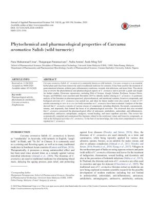 Phytochemical and Pharmacological Properties of Curcuma Aromatica Salisb (Wild Turmeric)
