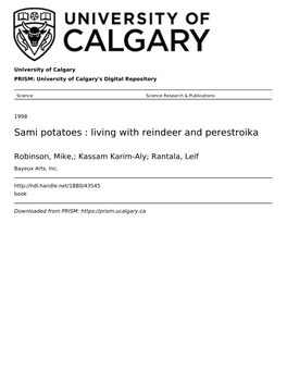 Sami Potatoes : Living with Reindeer and Perestroika