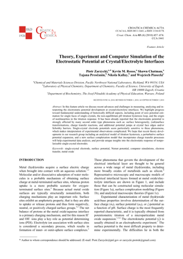 Theory, Experiment and Computer Simulation of the Electrostatic Potential at Crystal/Electrolyte Interfaces