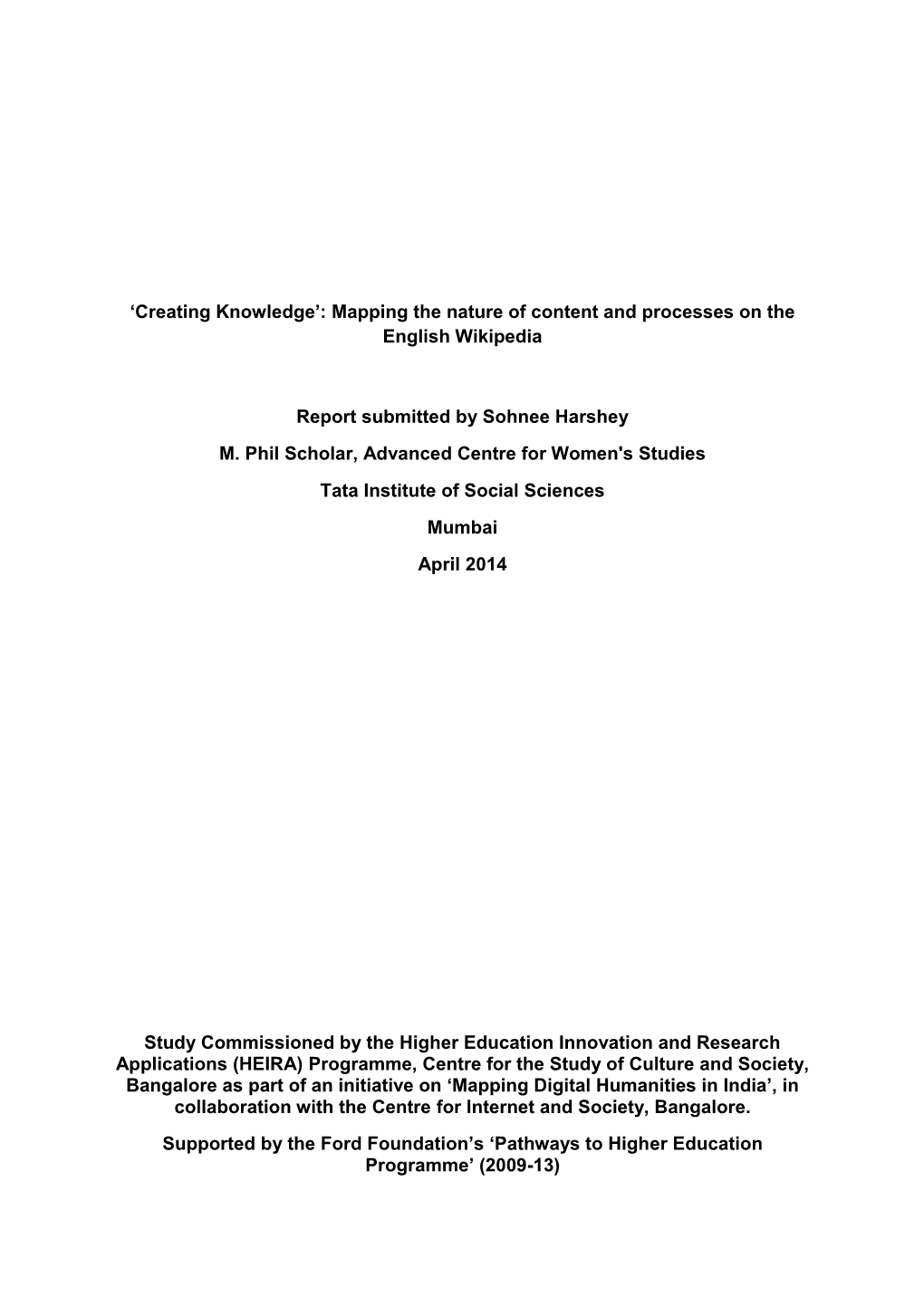 Mapping the Nature of Content and Processes on the English Wikipedia