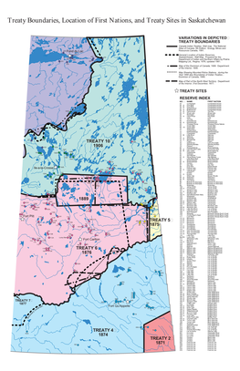 Treaty Boundaries Map for Saskatchewan