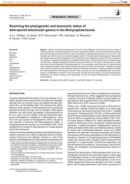 Resolving the Phylogenetic and Taxonomic Status of Dark-Spored Teleomorph Genera in the Botryosphaeriaceae
