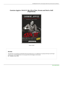 Download Doc // Carmine Appice: Stick It!: My Life of Sex, Drums And