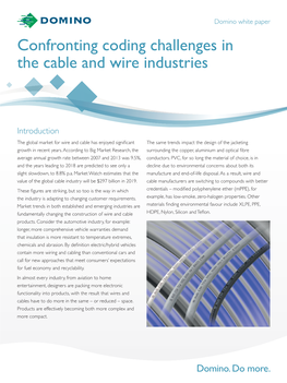 Confronting Coding Challenges in the Cable and Wire Industries