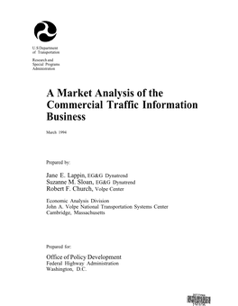A Market Analysis of the Commercial Traffic Information Business