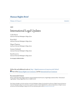 International Legal Updates Carlin Moore American University Washington College of Law