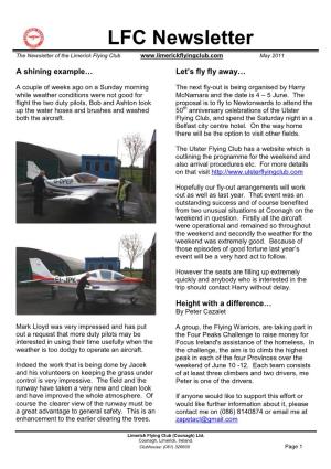 LFC Newsletter the Newsletter of the Limerick Flying Club May 2011
