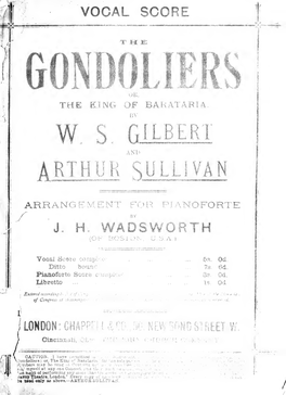The Gondoliers, Or, the King of Barataria