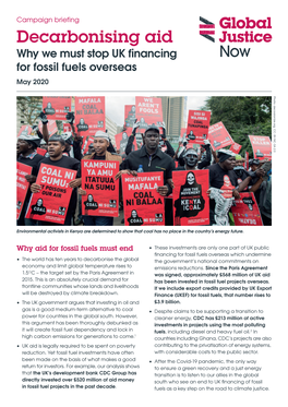 Decarbonising Aid: Why We Must Stop UK Financing for Fossil Fuels Overseas Table 1: CDC’S Direct Investments in Fossil Fuel Infrastructure