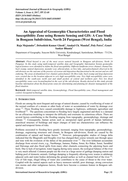 An Appraisal of Geomorphic Characteristics and Flood