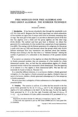 Free Modules Over Free Algebras and Free Group Algebras: the Schreier Technique