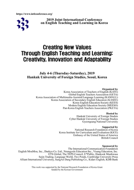 Creating New Values Through English Teaching and Learning: Creativity, Innovation and Adaptability