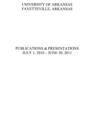 Faculty Publications and Presentations 2010-11