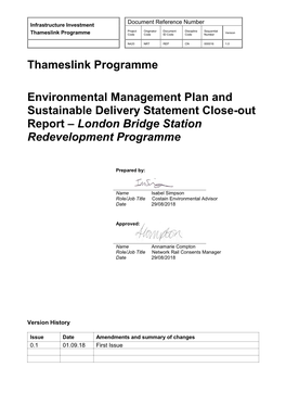 Thameslink Programme Environmental Management Plan