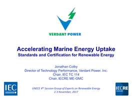 Marine Energy Uptake Standards and Certification for Renewable Energy