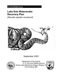 Lake Erie Watersnake Recovery Plan (Nerodia Sipedon Insularum)