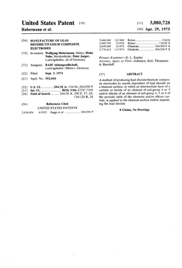 United States Patent (19) [11] 3,880,728 Habermann Et Al