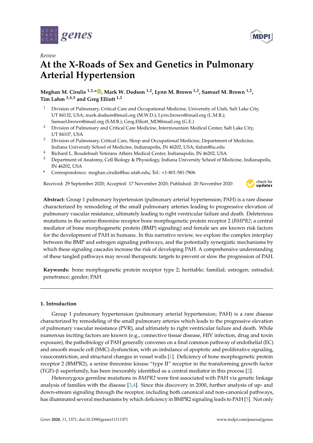 At the X-Roads of Sex and Genetics in Pulmonary Arterial Hypertension