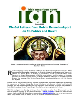 We Get Letters: from Bob in Kennebunkport on St. Patrick