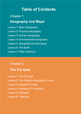 Table of Contents Chapter 1 Geography and Maps