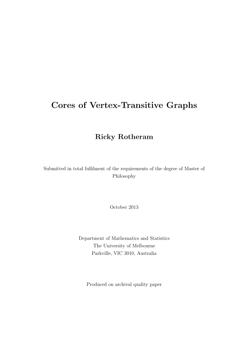 Cores of Vertex-Transitive Graphs