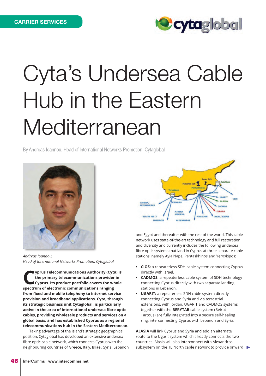 Cyta's Undersea Cable Hub in the Eastern Mediterranean