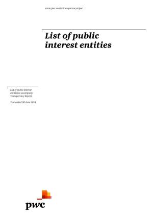 List of Public Interest Entities