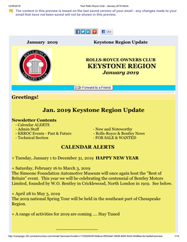 Keystone Region Update